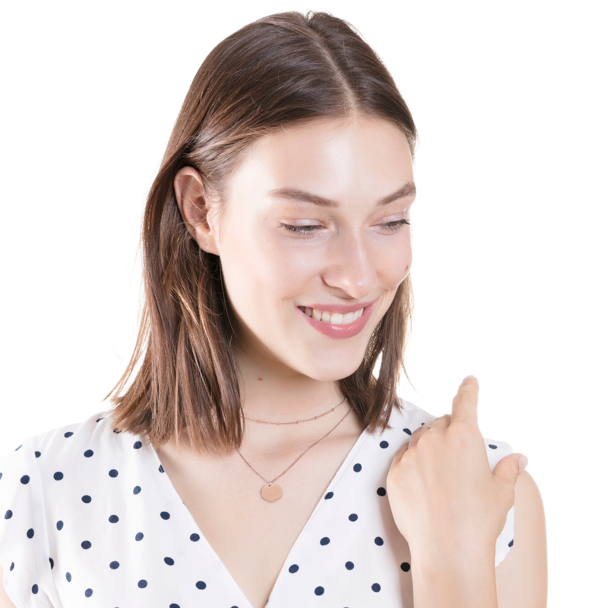 Collar con Círculo a Capas en Oro Rosa